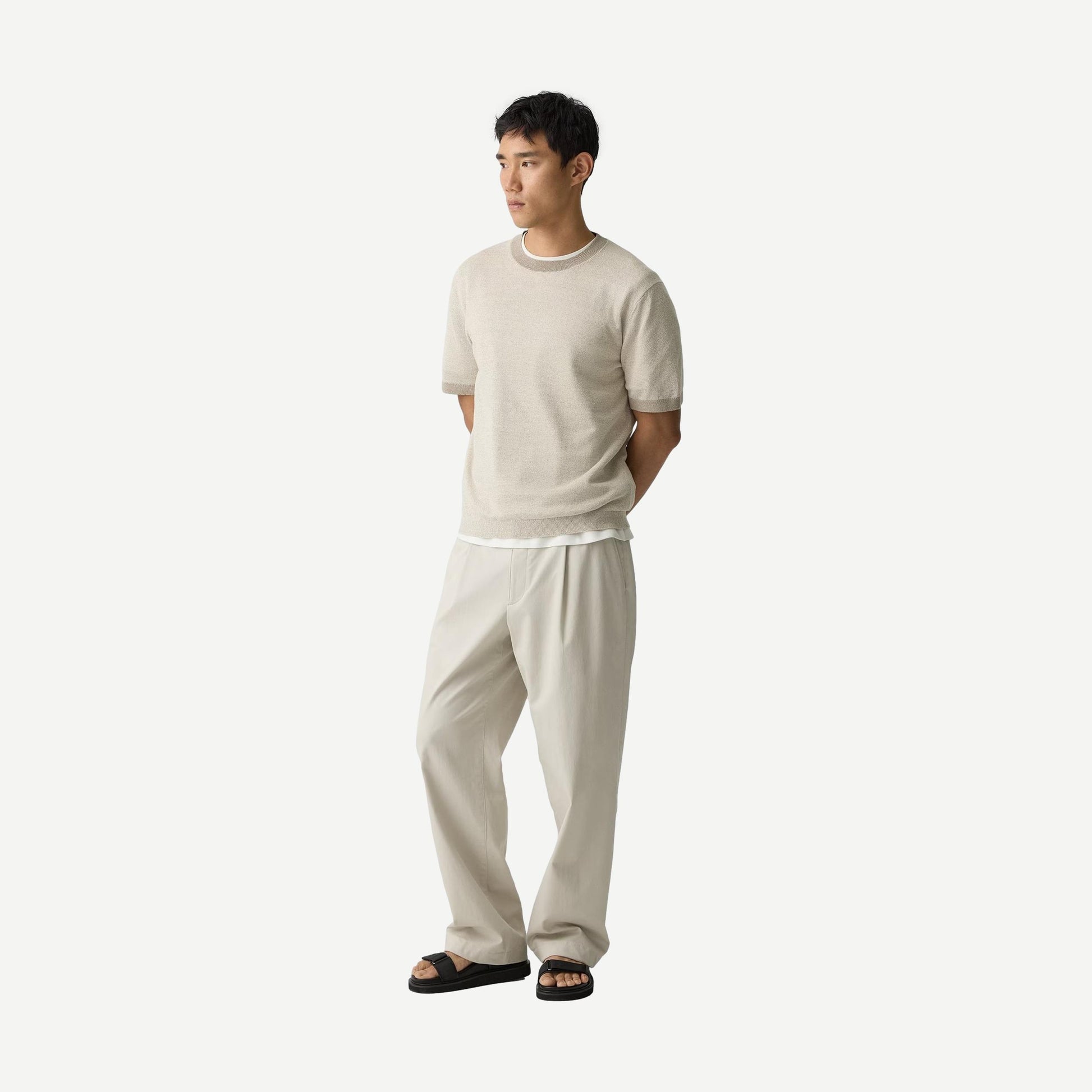 Silver Cloud crewneck T-shirt by Theory featuring silk and linen fabric, casual and stylish for everyday wear.