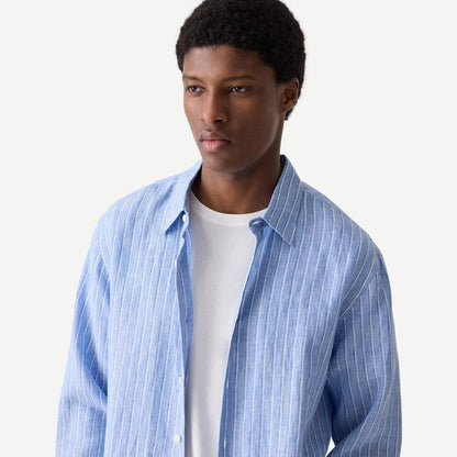 Irving Relaxed L/S Button Up - Crisp Blue Multi