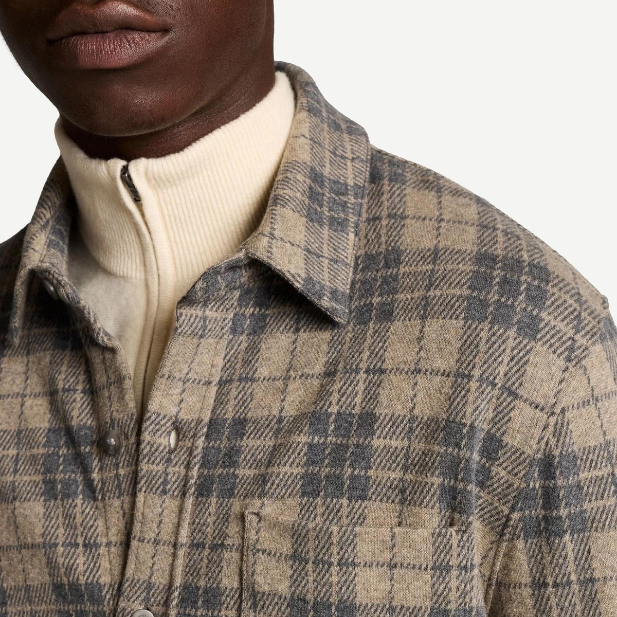 Tartan Plaid L/S Button Down - Dark Heath.Oatmeal