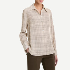 Textured Plaid Button Down Shirt - Ceramic Multi - Galvanic.co