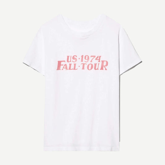 US 1974 Printed Brady Tee - White/Red Print - Galvanic.co