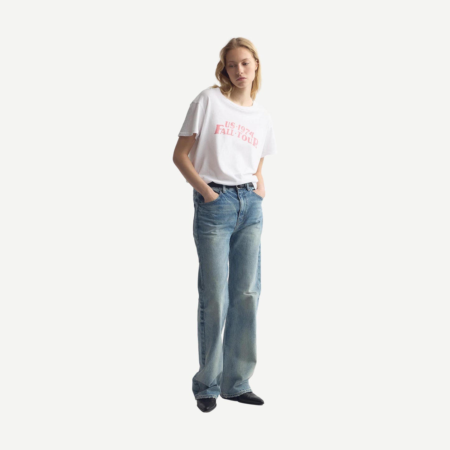 US 1974 Printed Brady Tee - White/Red Print