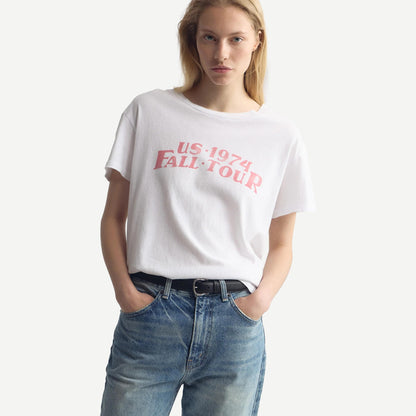 US 1974 Printed Brady Tee - White/Red Print