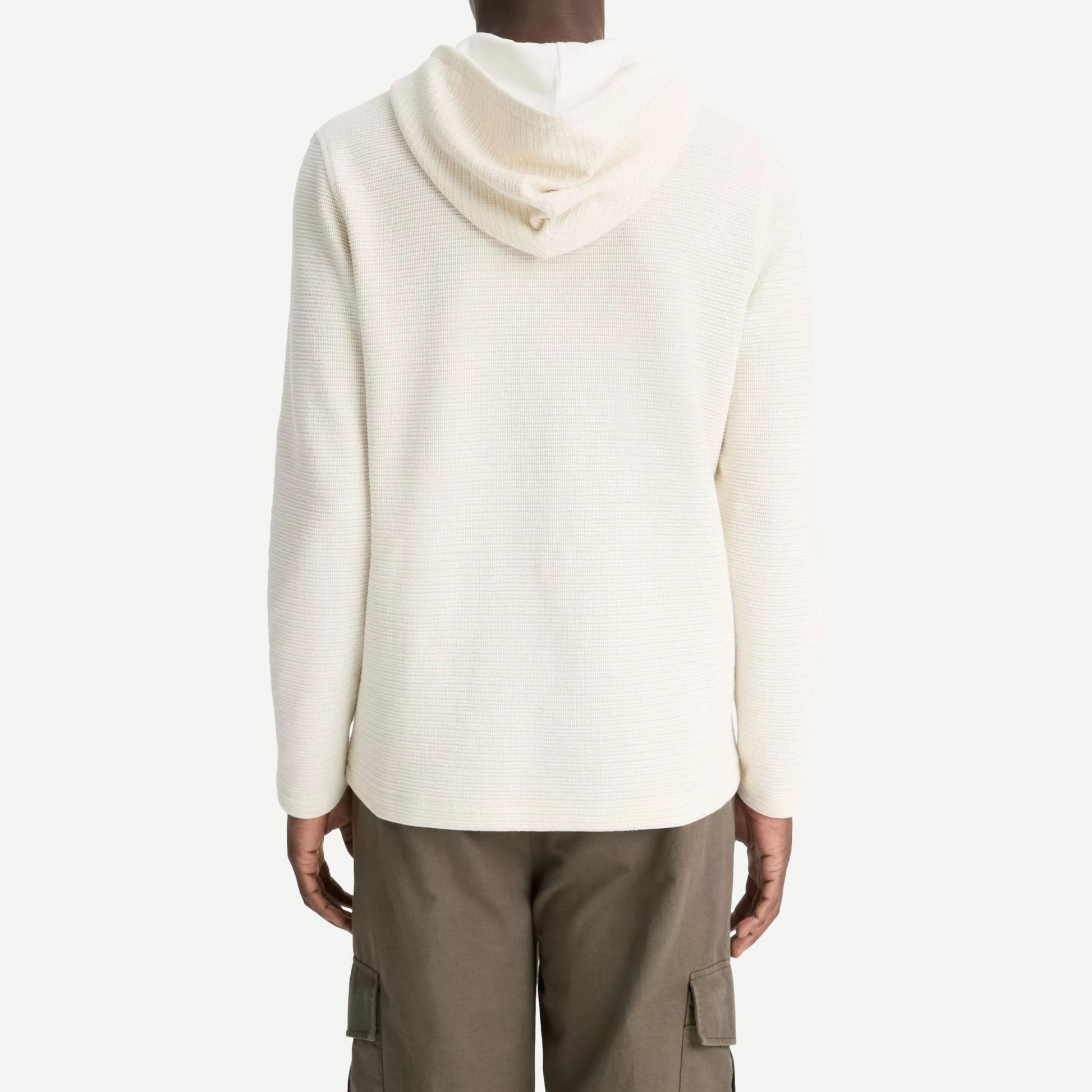 Double Face Cotton Blend Hoodie - Sand/Natural - Galvanic.co