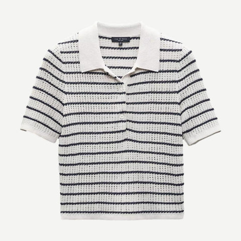 Viola Stripe Polo - Turtledove - Galvanic.co