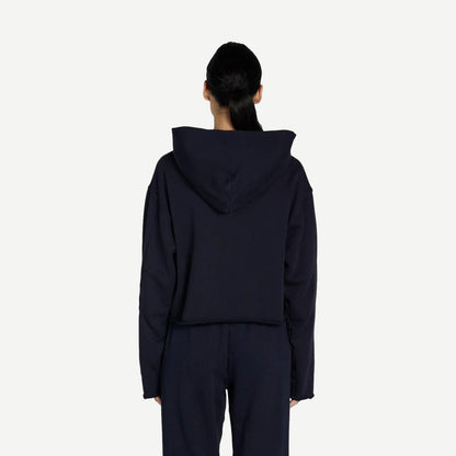 Rosa Raw Zip Hoodie - Navy - Galvanic.co