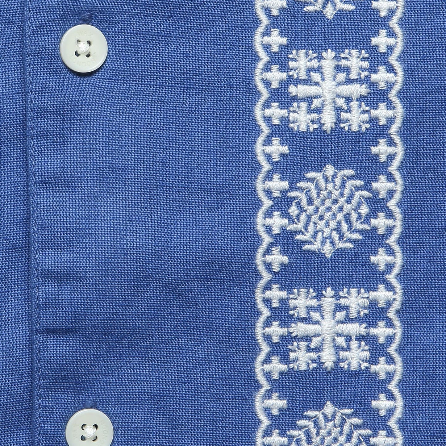 Didcot SS Shirt Placement Border - Blue/Ecru - Galvanic.co