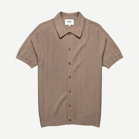 Tellaro Shirt Pointelle - Brown - Galvanic.co