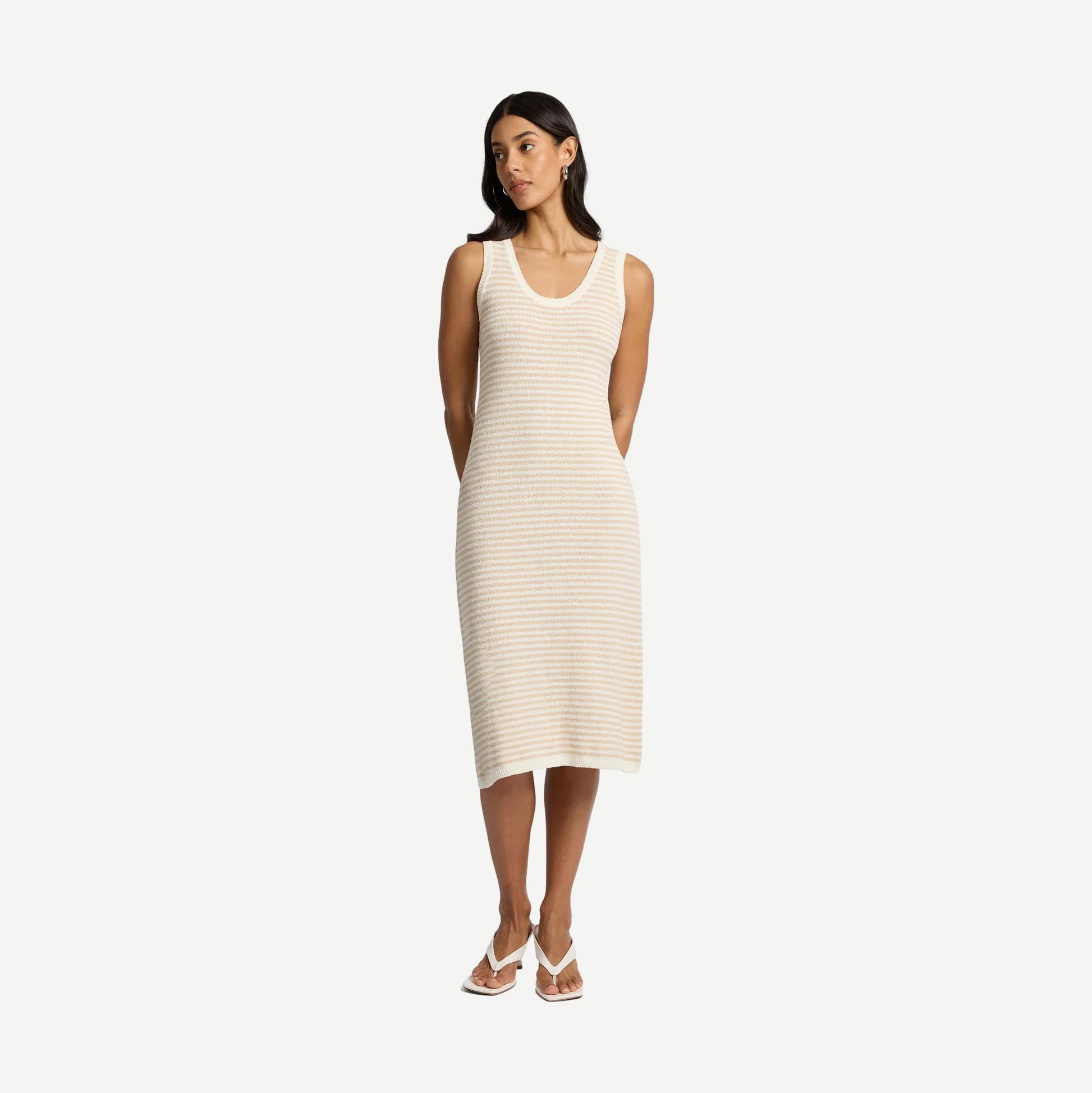 Cotton Boucle Scoop Tank Dress