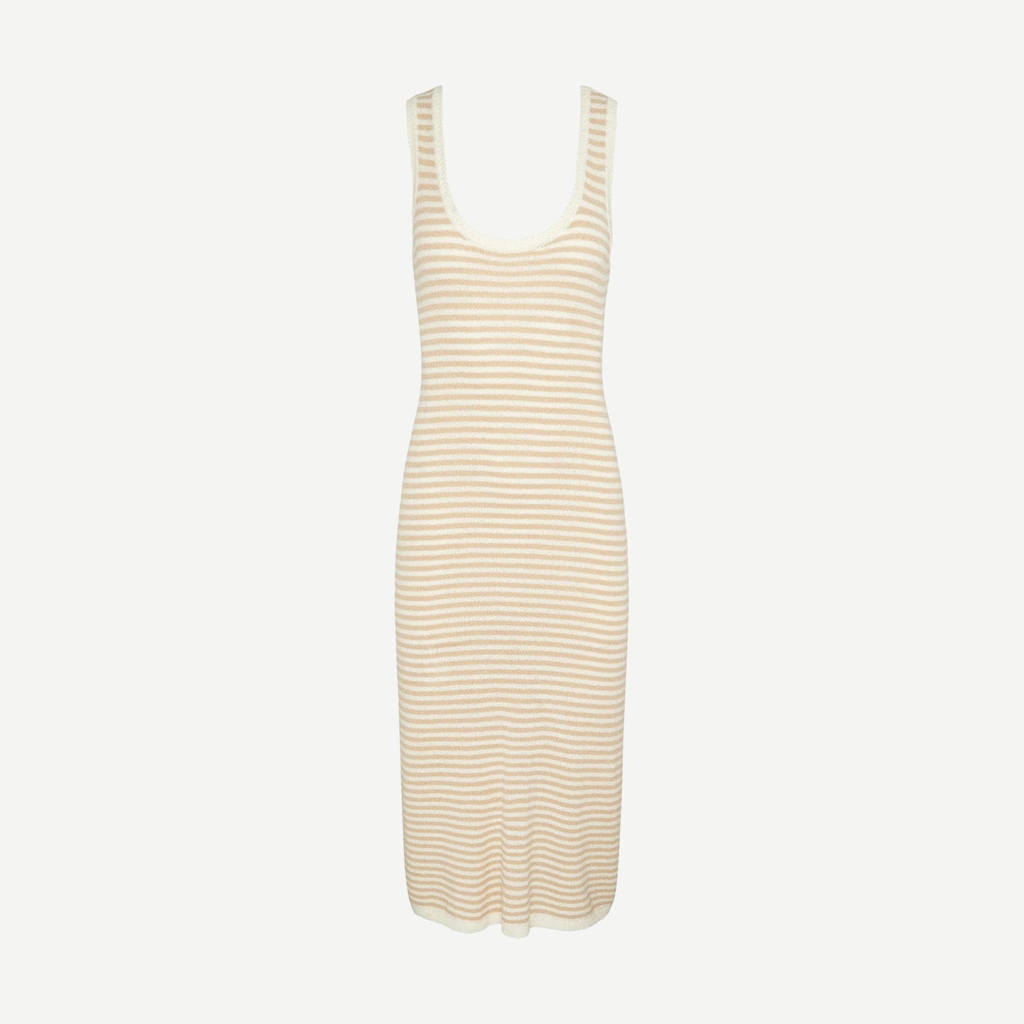 Cotton Boucle Scoop Tank Dress - Jute/Egret - Galvanic.co
