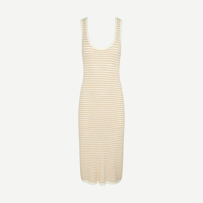 Cotton Boucle Scoop Tank Dress - Jute/Egret - Galvanic.co