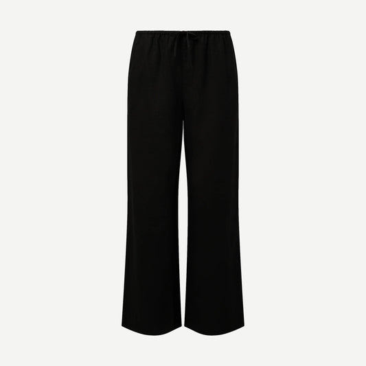 Air Linen Drawstring Pant - Black - Galvanic.co