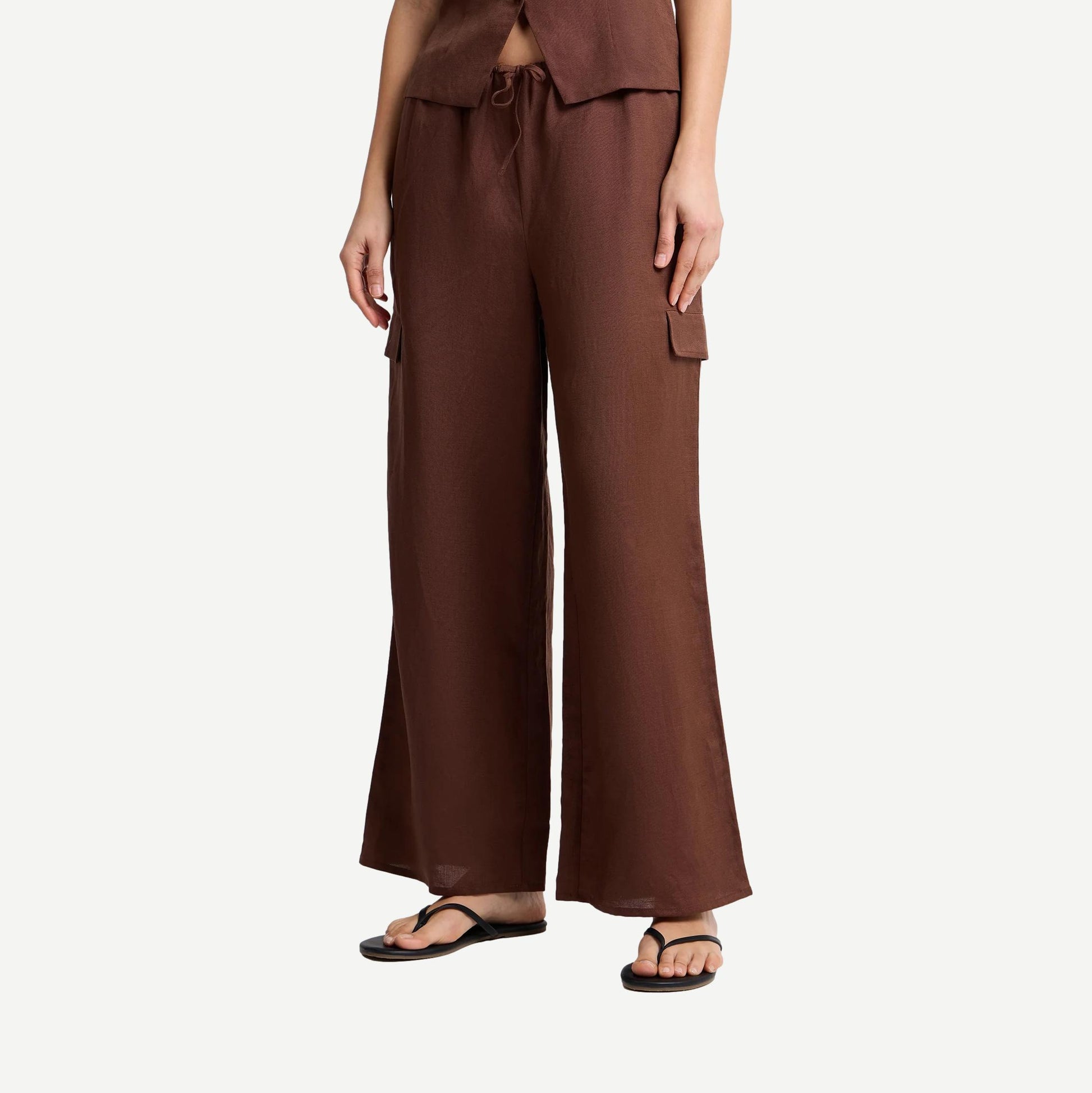 Air Linen Cargo Pant - Brown - Galvanic.co