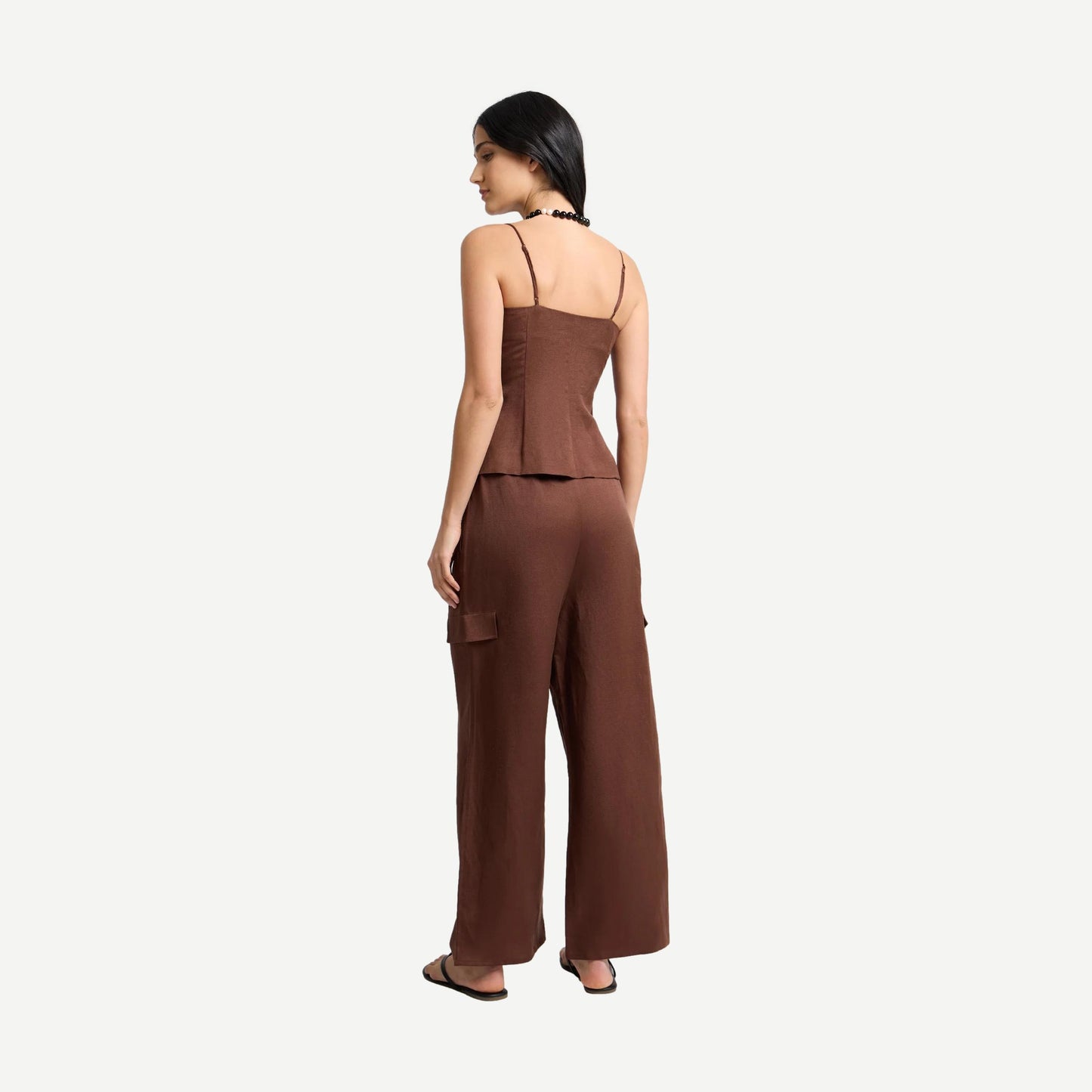 Air Linen Cargo Pant - Brown - Galvanic.co