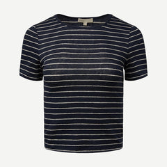 Linen Jersey Baby Tee - Deep Navy/White - Galvanic.co