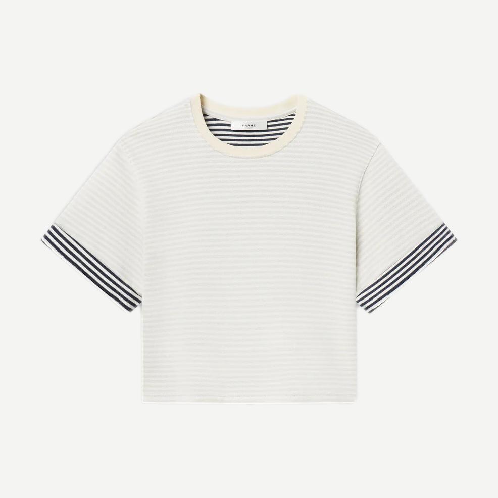 The Stripe Cuff Top - Cream Multi - Galvanic.co