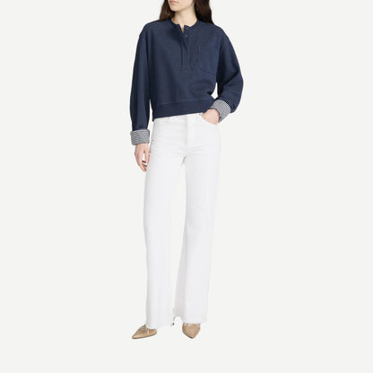 The Stripe Cuff Sweatshirt - Navy Multi - Galvanic.co