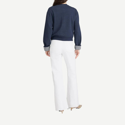 The Stripe Cuff Sweatshirt - Navy Multi - Galvanic.co