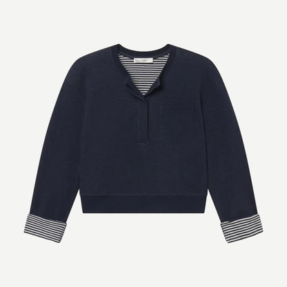 The Stripe Cuff Sweatshirt - Navy Multi - Galvanic.co