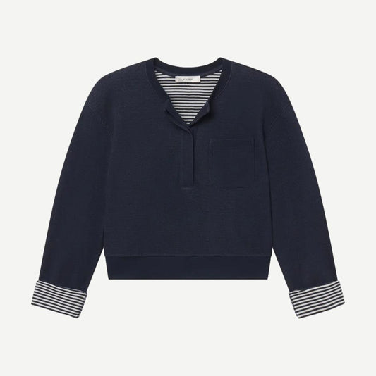 The Stripe Cuff Sweatshirt - Navy Multi - Galvanic.co