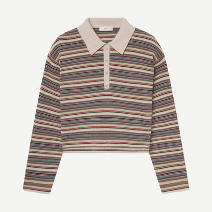 The Quad Polo - Sky Blue Multi Stripe