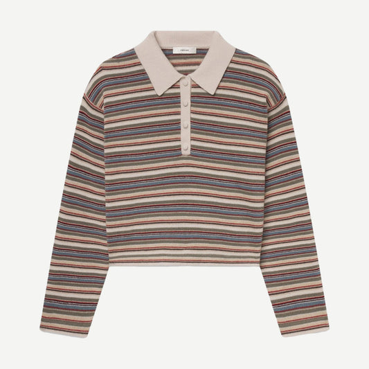 The Quad Polo - Sky Blue Multi Stripe