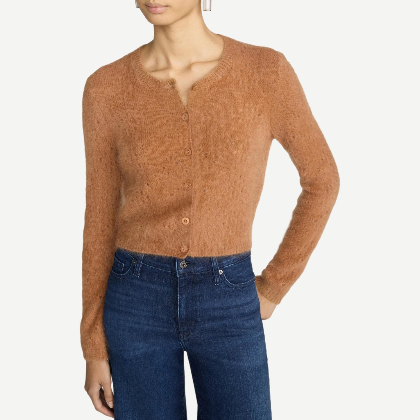The Cashmere Airy Teddy Cardi - Camel