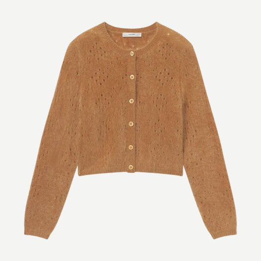 The Cashmere Airy Teddy Cardi - Camel
