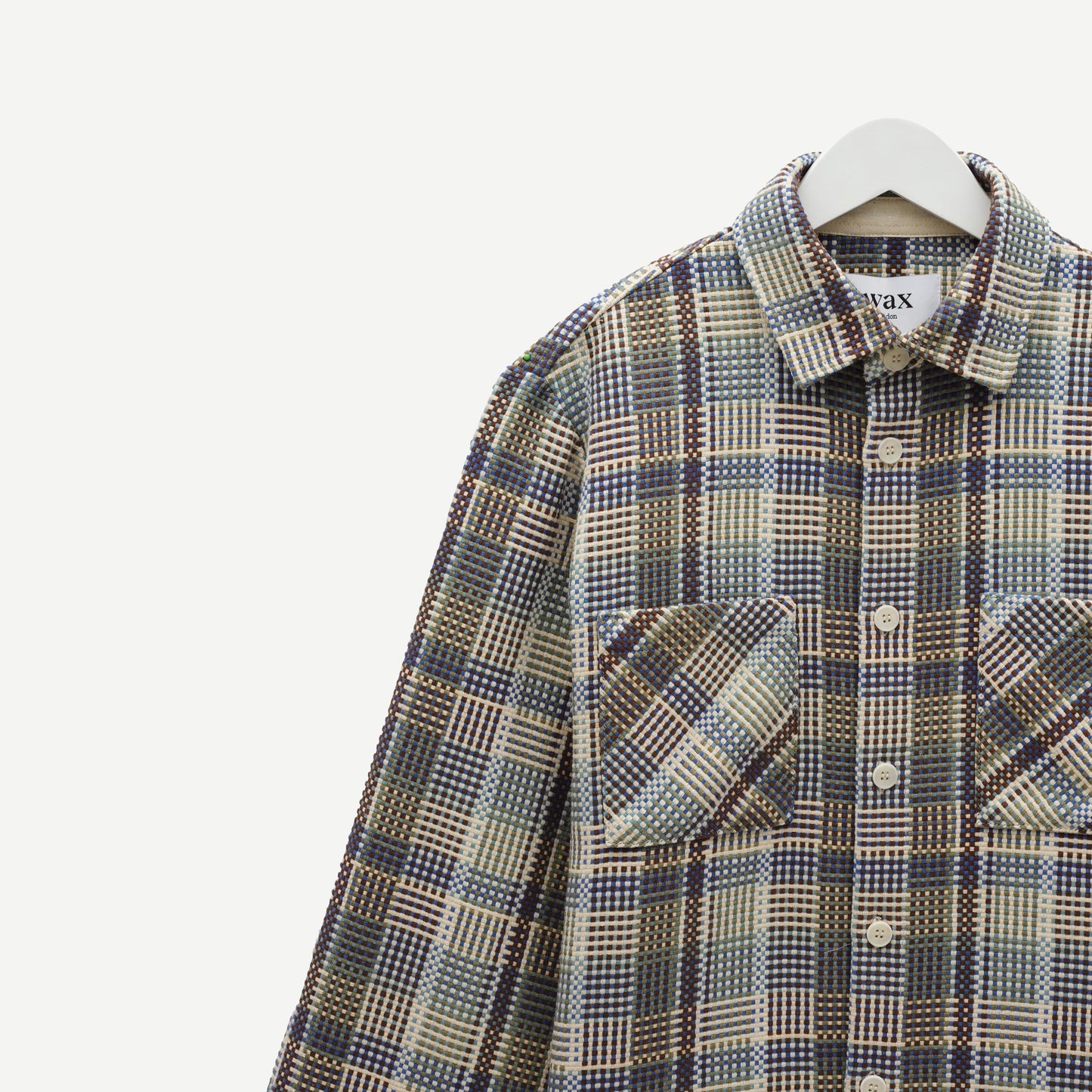 Whiting Overshirt - Basket Weave Blue/green