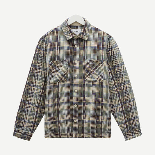 Whiting Overshirt - Basket Weave Blue/green