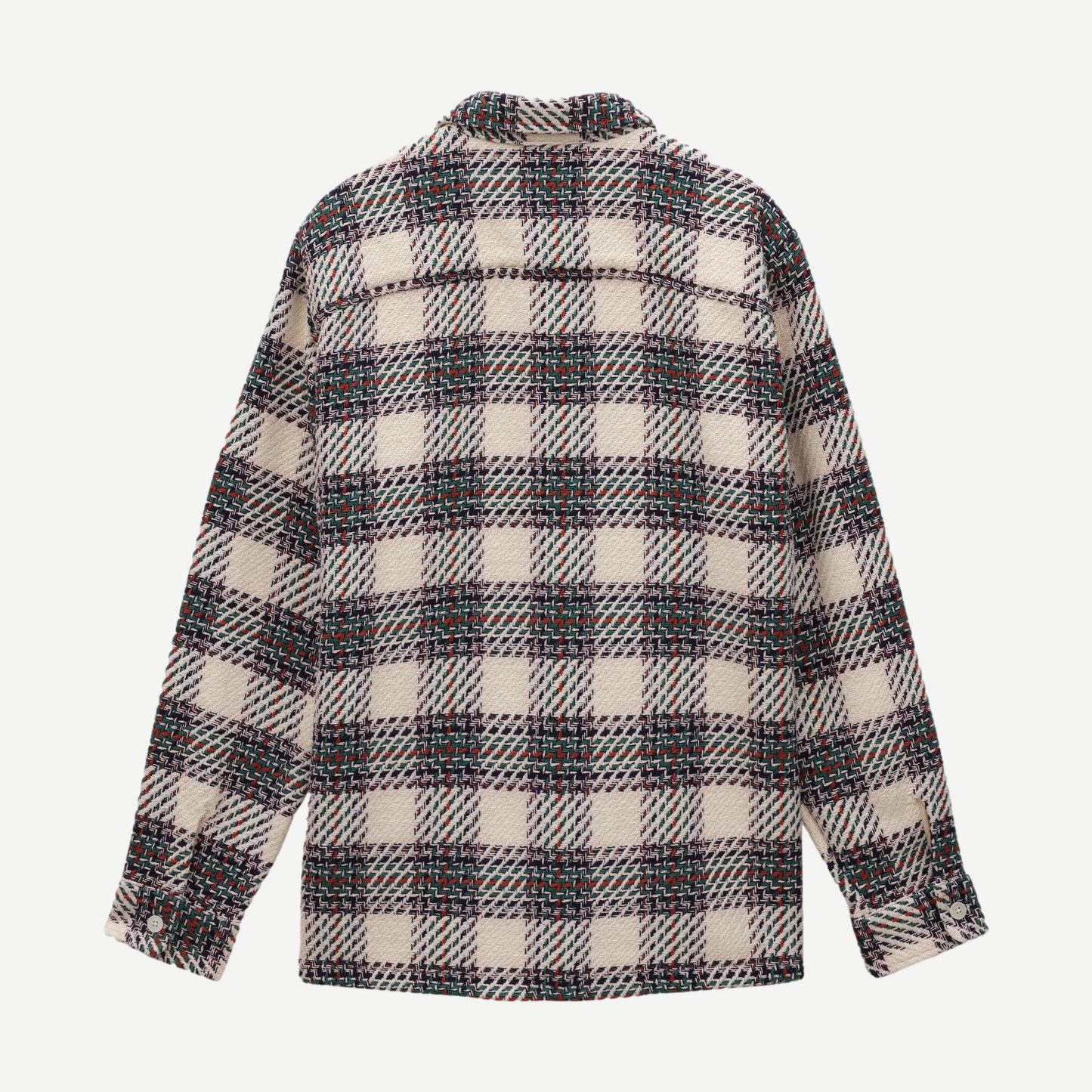 Whiting Overshirt - Hutton Check Ecru/Green - Galvanic.co