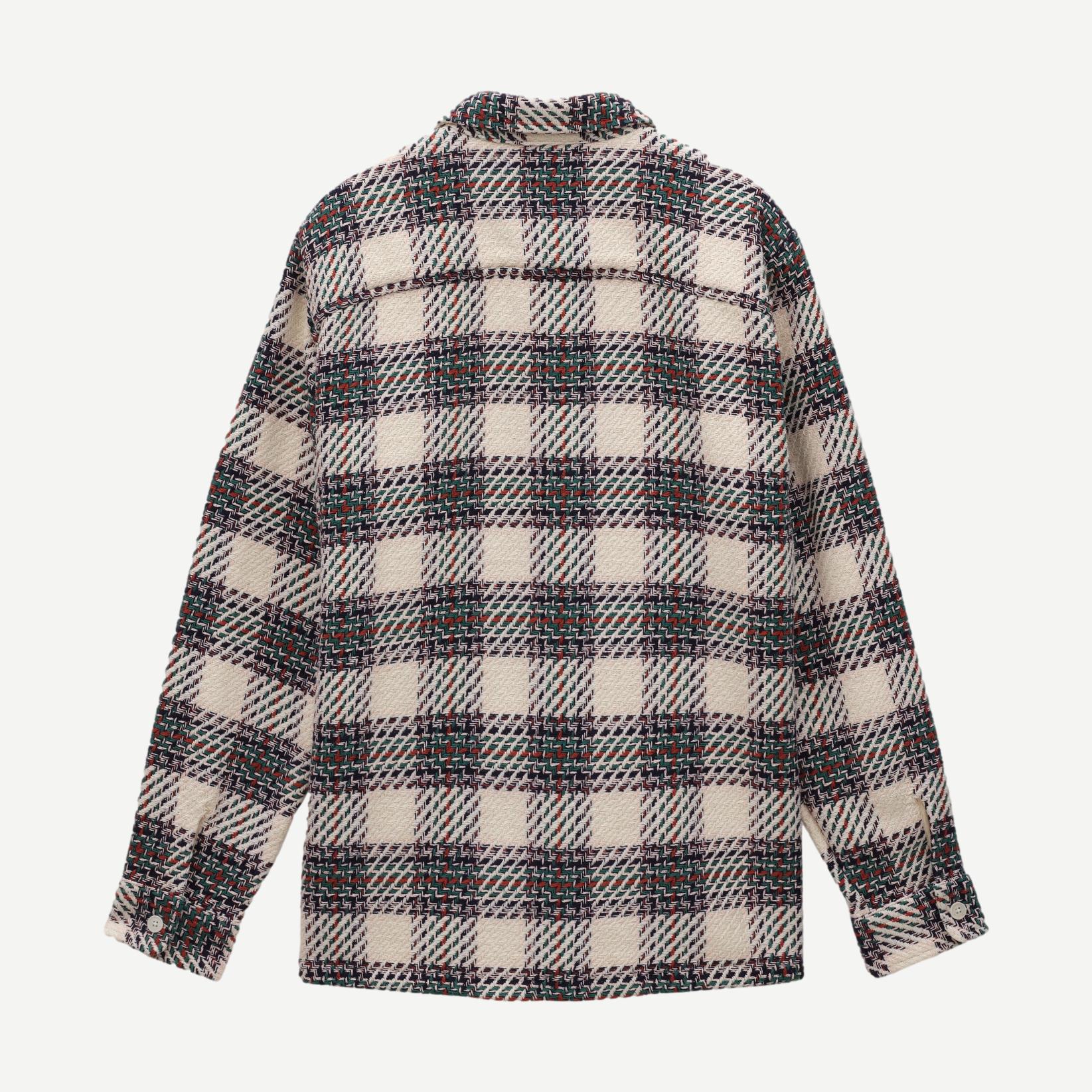 Whiting Overshirt - Hutton Check Ecru/Green - Galvanic.co