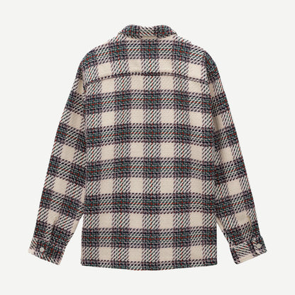 Whiting Overshirt - Hutton Check Ecru/Green - Galvanic.co