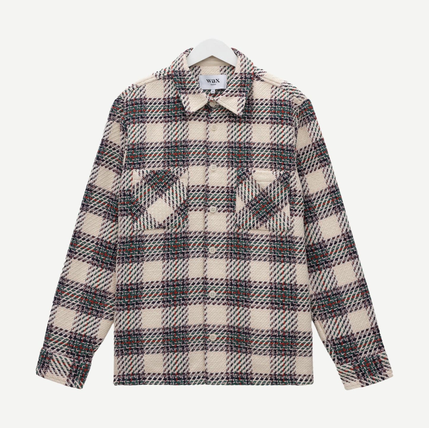 Whiting Overshirt - Hutton Check Ecru/Green - Galvanic.co