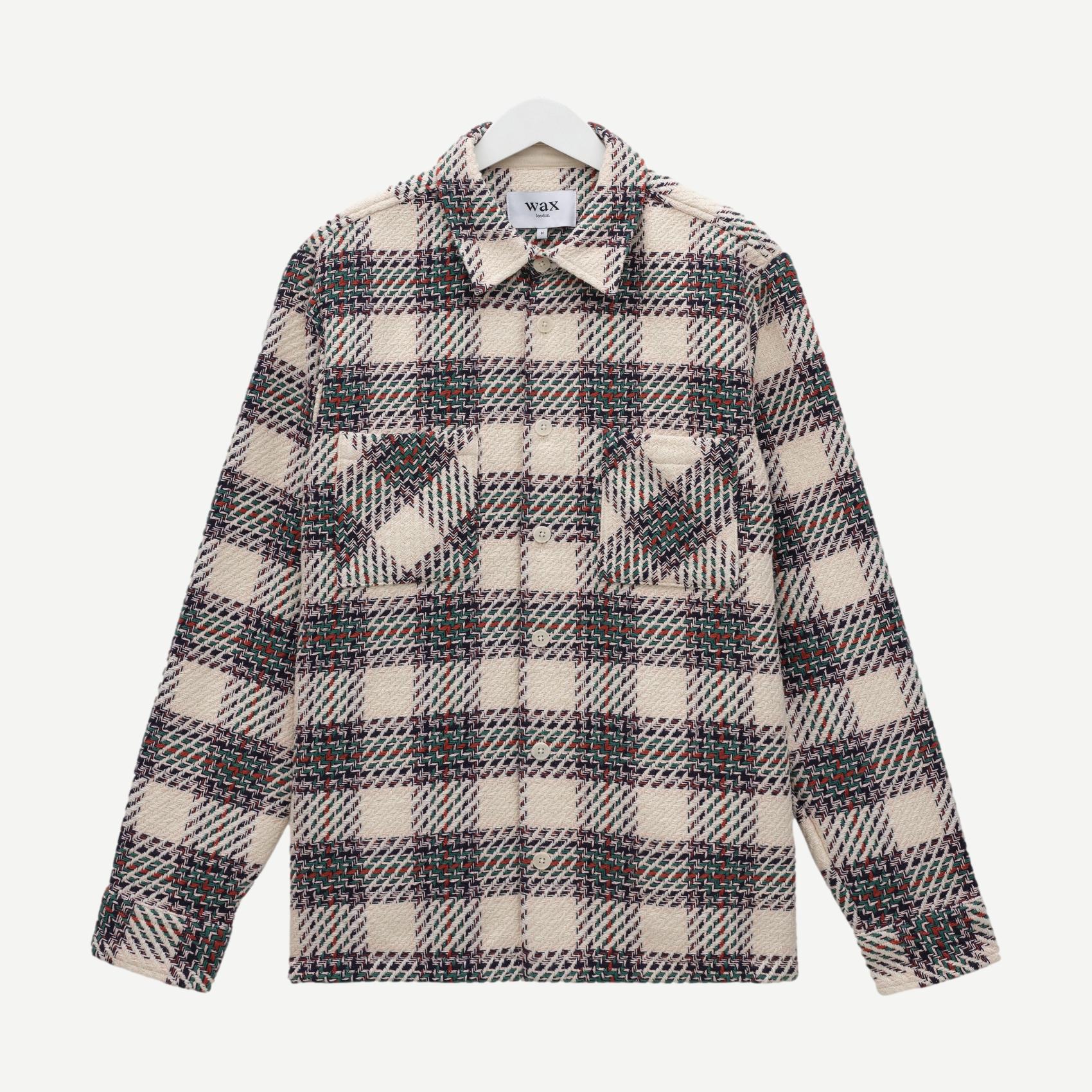 Whiting Overshirt - Hutton Check Ecru/Green - Galvanic.co