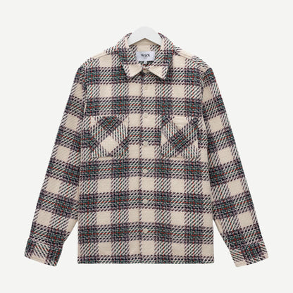 Whiting Overshirt - Hutton Check Ecru/Green - Galvanic.co
