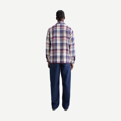 Whiting Overshirt Jazz Weave - Ecru/Red