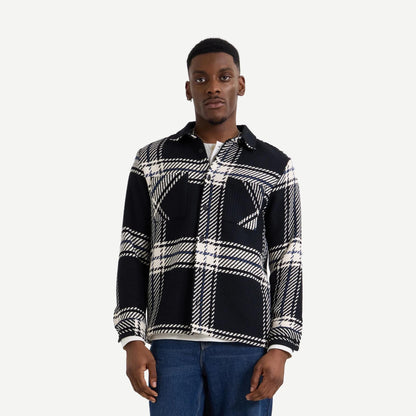Whiting Overshirt Oversize Grid Check - Black/Ecru