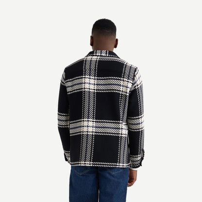 Whiting Overshirt Oversize Grid Check - Black/Ecru