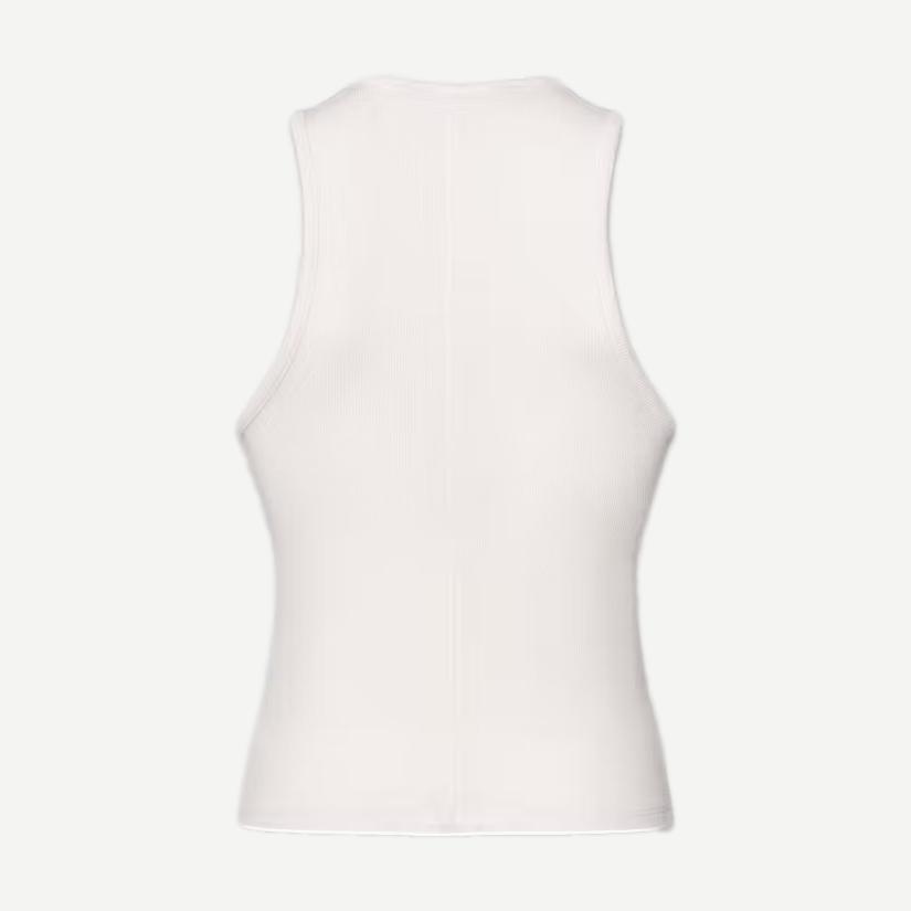 Rib Scoop Neck Tank - White - Galvanic.co