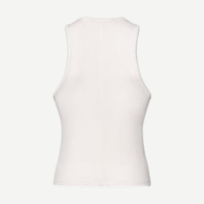 Rib Scoop Neck Tank - White - Galvanic.co