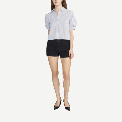 The Billow Sleeve Shirt - Navy Stripe - Galvanic.co