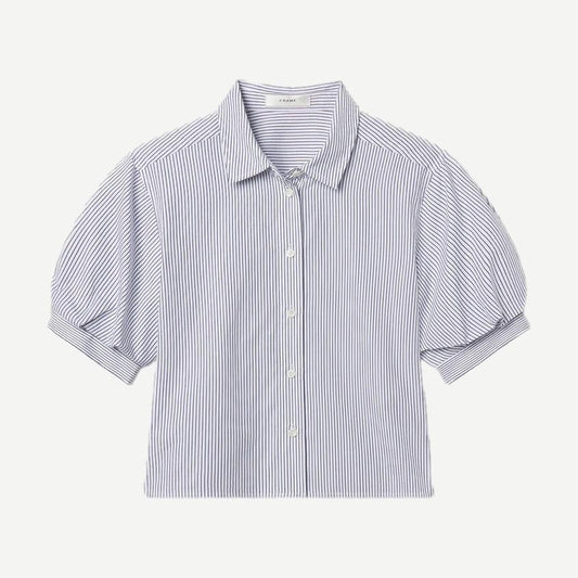 The Billow Sleeve Shirt - Navy Stripe - Galvanic.co