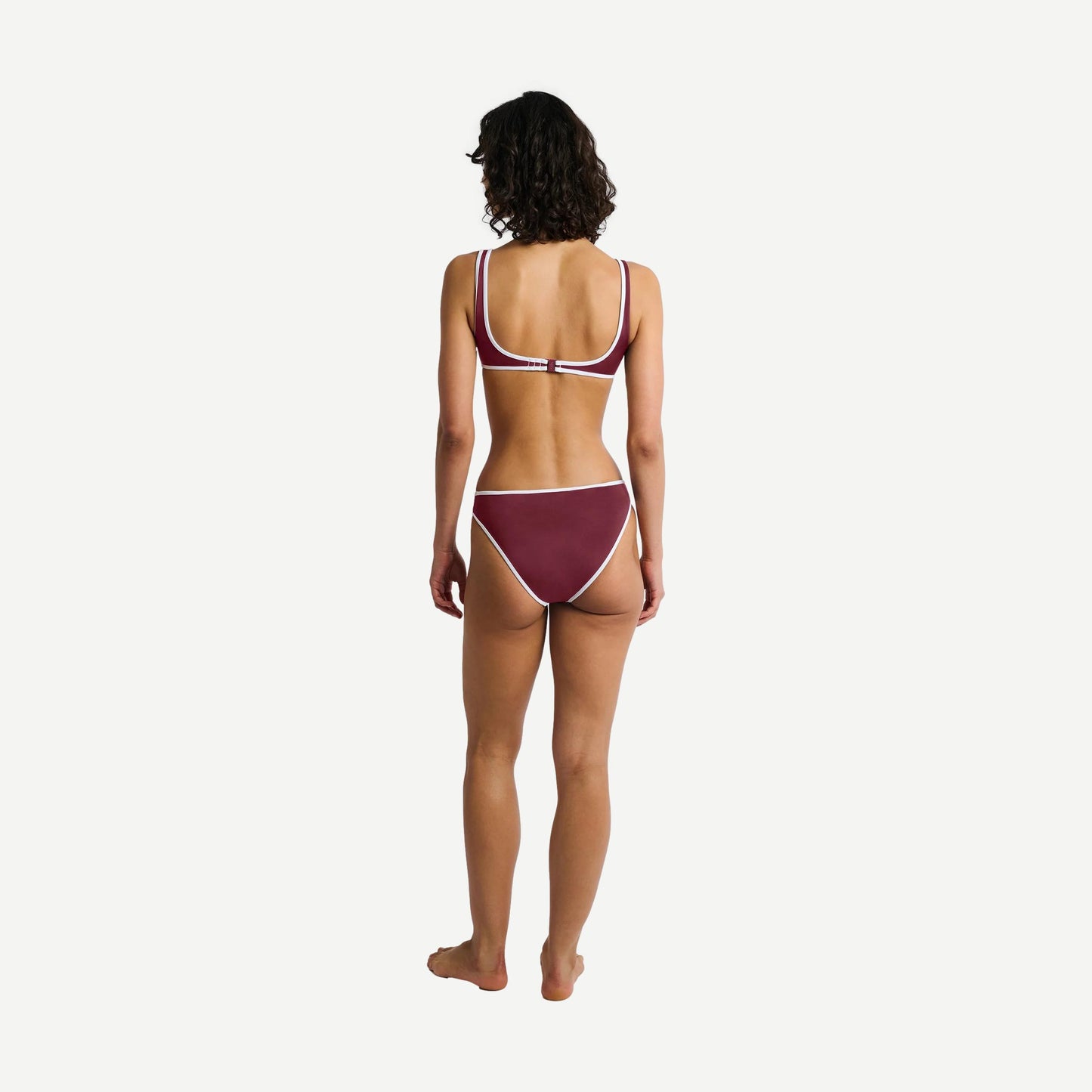 Milly Bikini Bottom -Dk Cherry/Egret - Galvanic.co