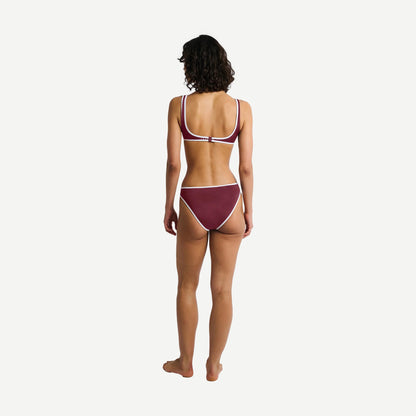 Milly Bikini Bottom -Dk Cherry/Egret - Galvanic.co