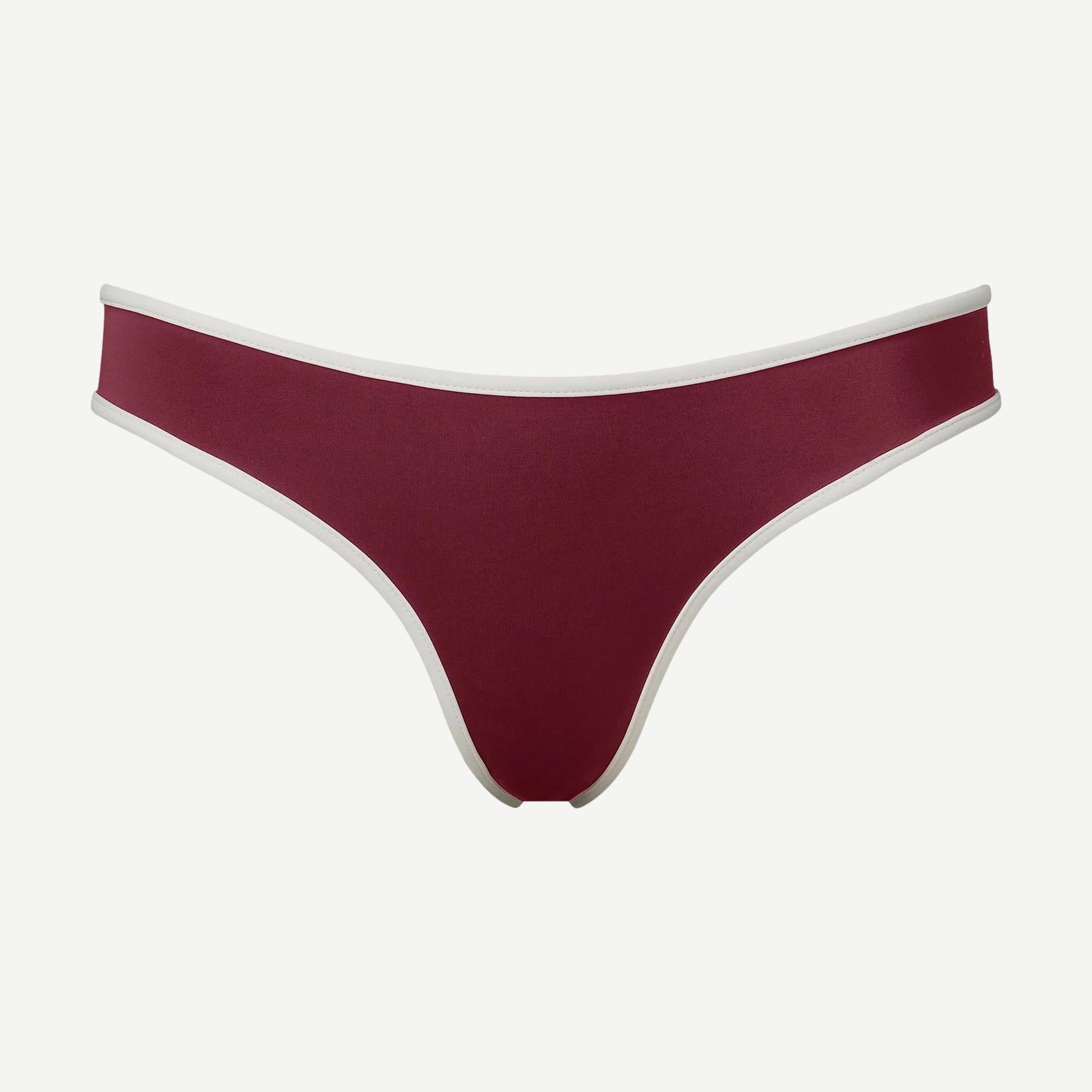 Milly Bikini Bottom -Dk Cherry/Egret - Galvanic.co