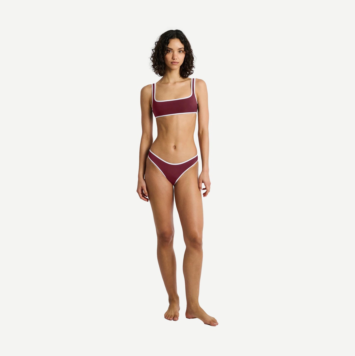 Claire Bikini Top - Dk Cherry/Egret - Galvanic.co