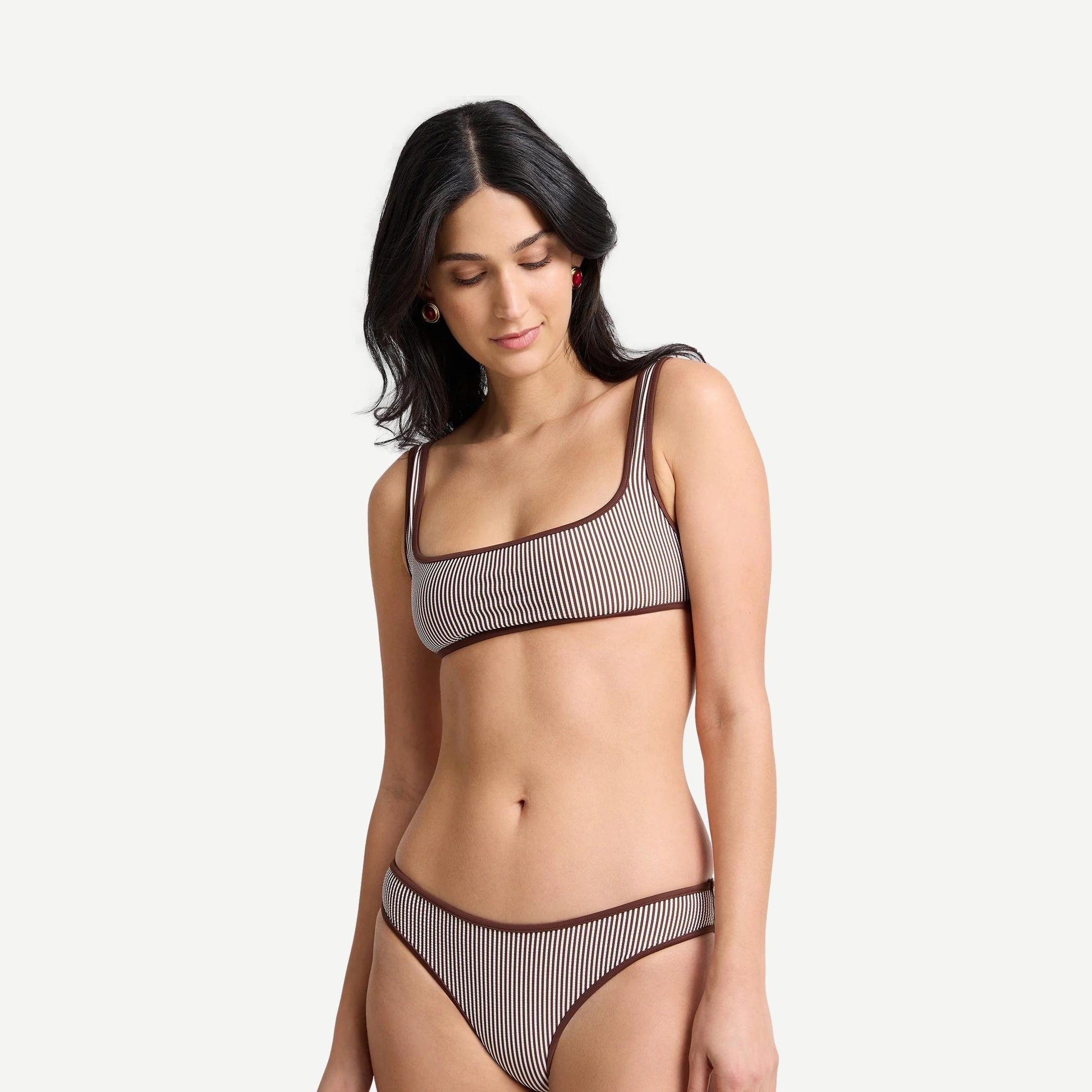 Claire Bikini Top - Brown/White - Galvanic.co