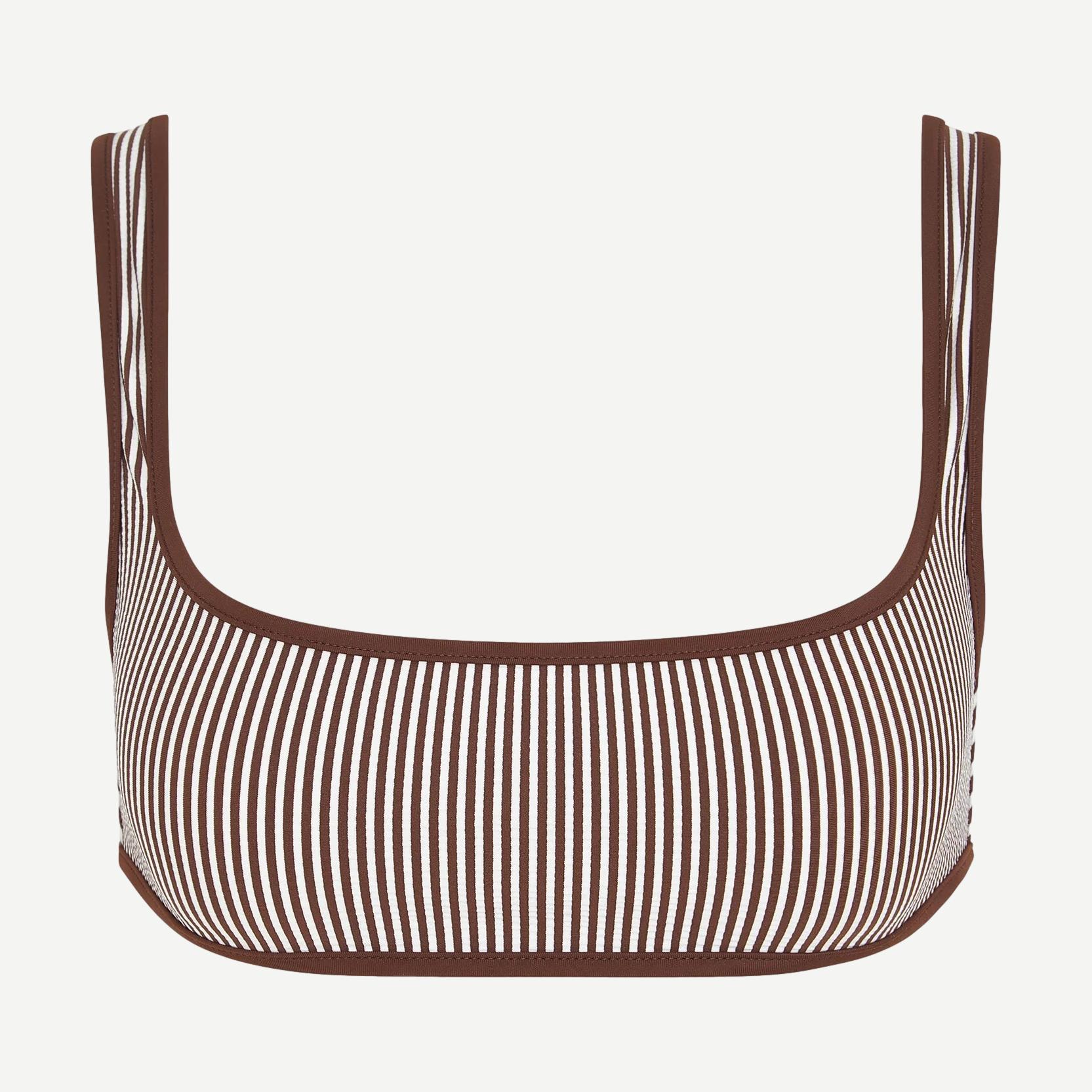 Claire Bikini Top - Brown/White - Galvanic.co