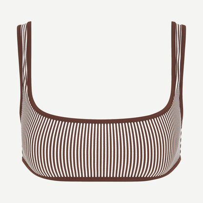 Claire Bikini Top - Brown/White - Galvanic.co